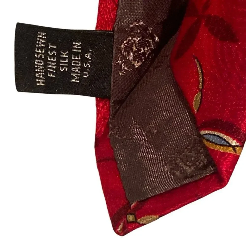 Robert Talbott Tie Best of Class Hand Sewn Finest Silk Red Patterned